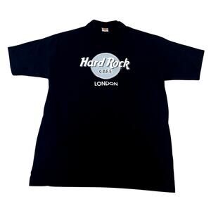 Hard Rock Cafe London Vtg T-Shirt Black  Classic Logo Large